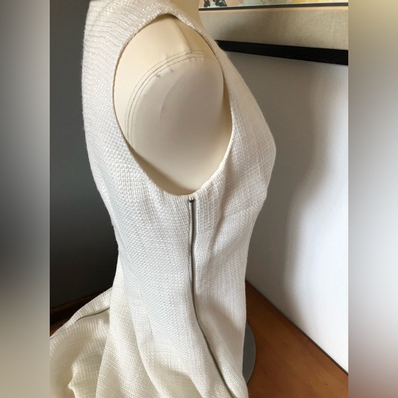 Calvin Klein White Tweed Sleeveless Dress - Picture 4 of 15